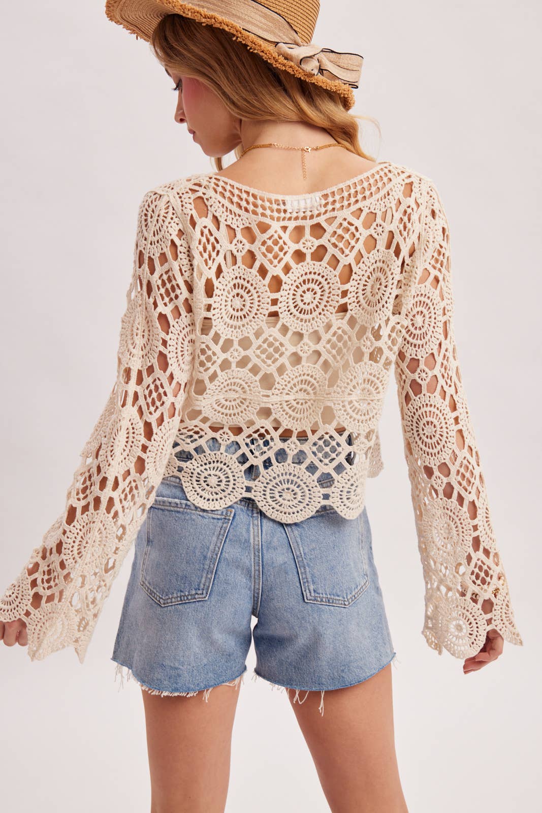 Voter Open Crochet Knit Top