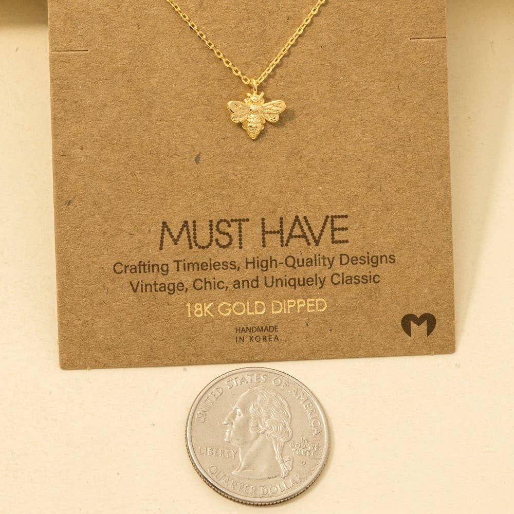 Aka Gold Dipped Mini Bee Pendant Necklace