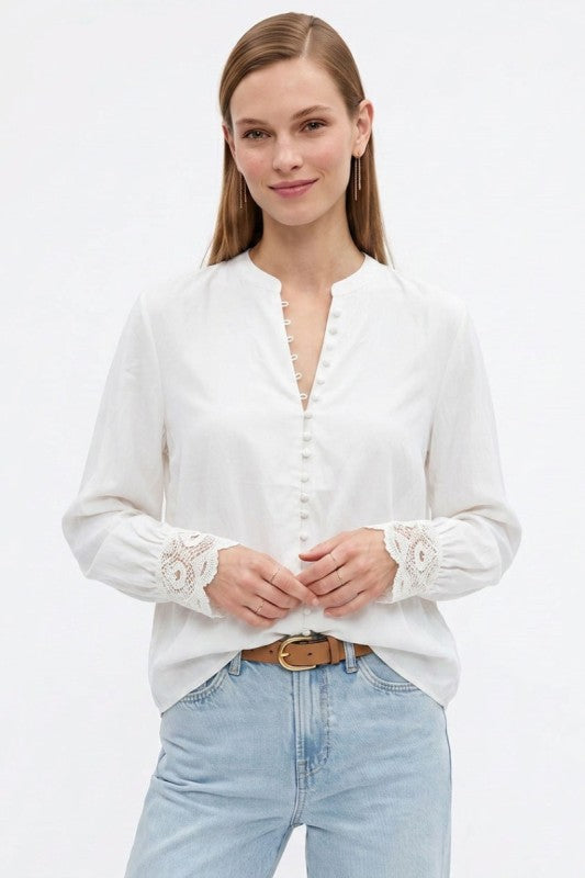 Esia Lace Cuff Blouse