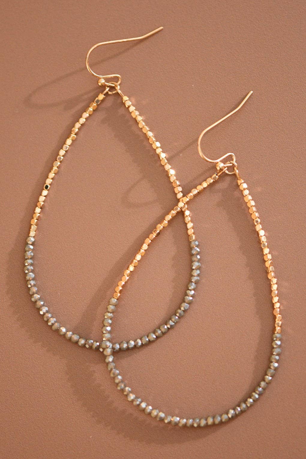 Abbie Gold Earrings with Glass Beads