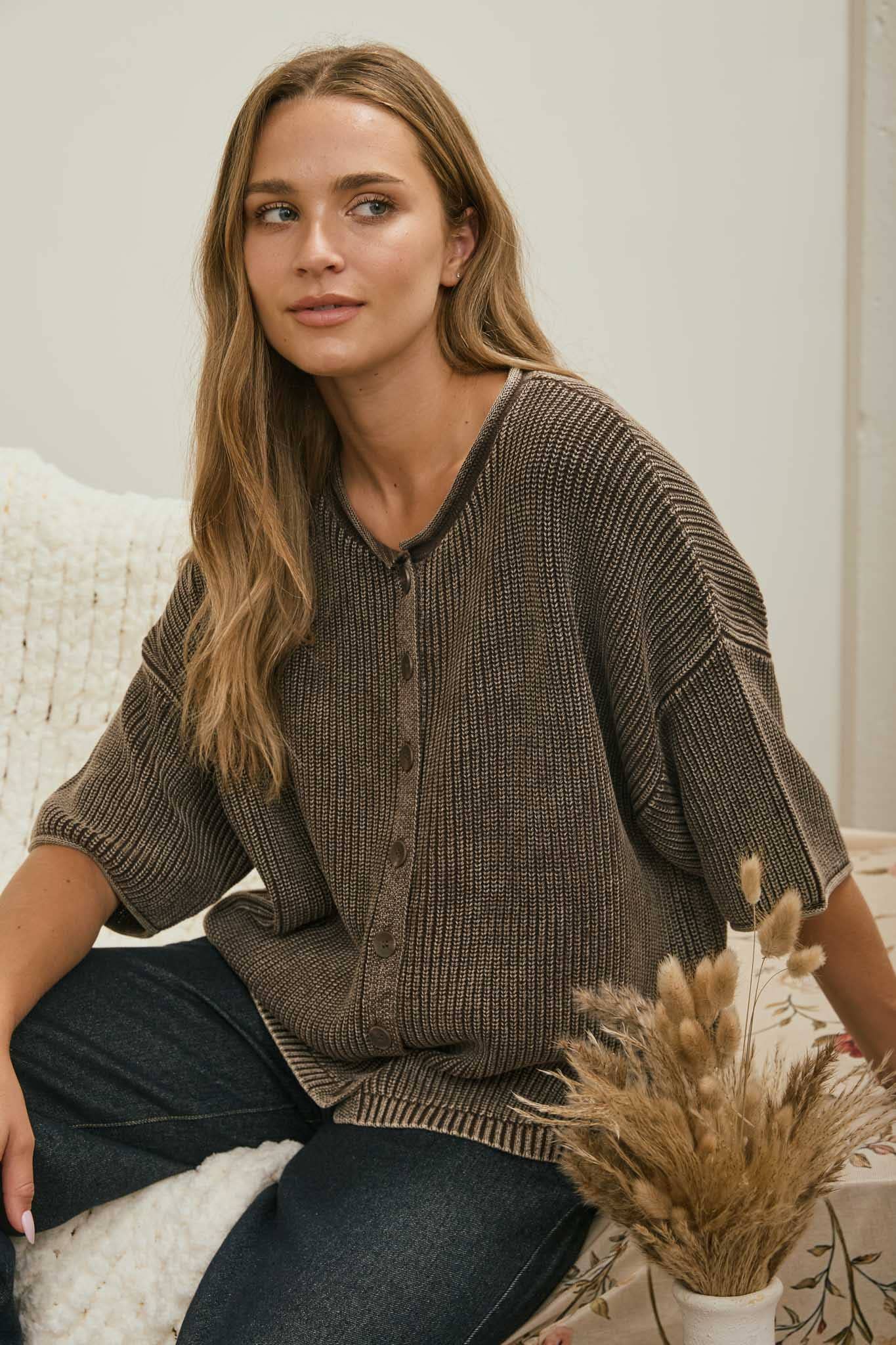 Daphne Washed Knit Cardigan