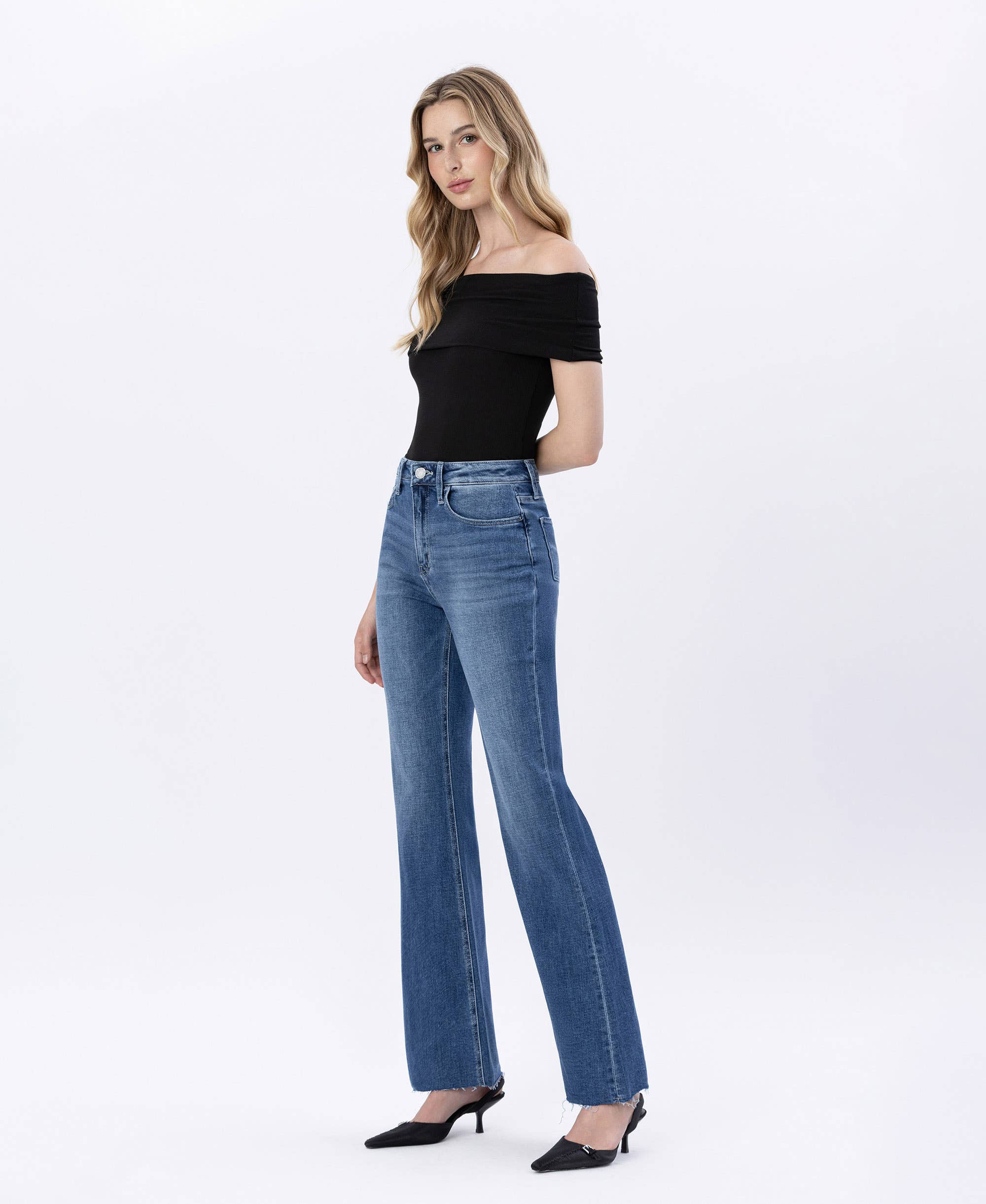 Vervet Toya High Rise Relaxed Flare Jeans