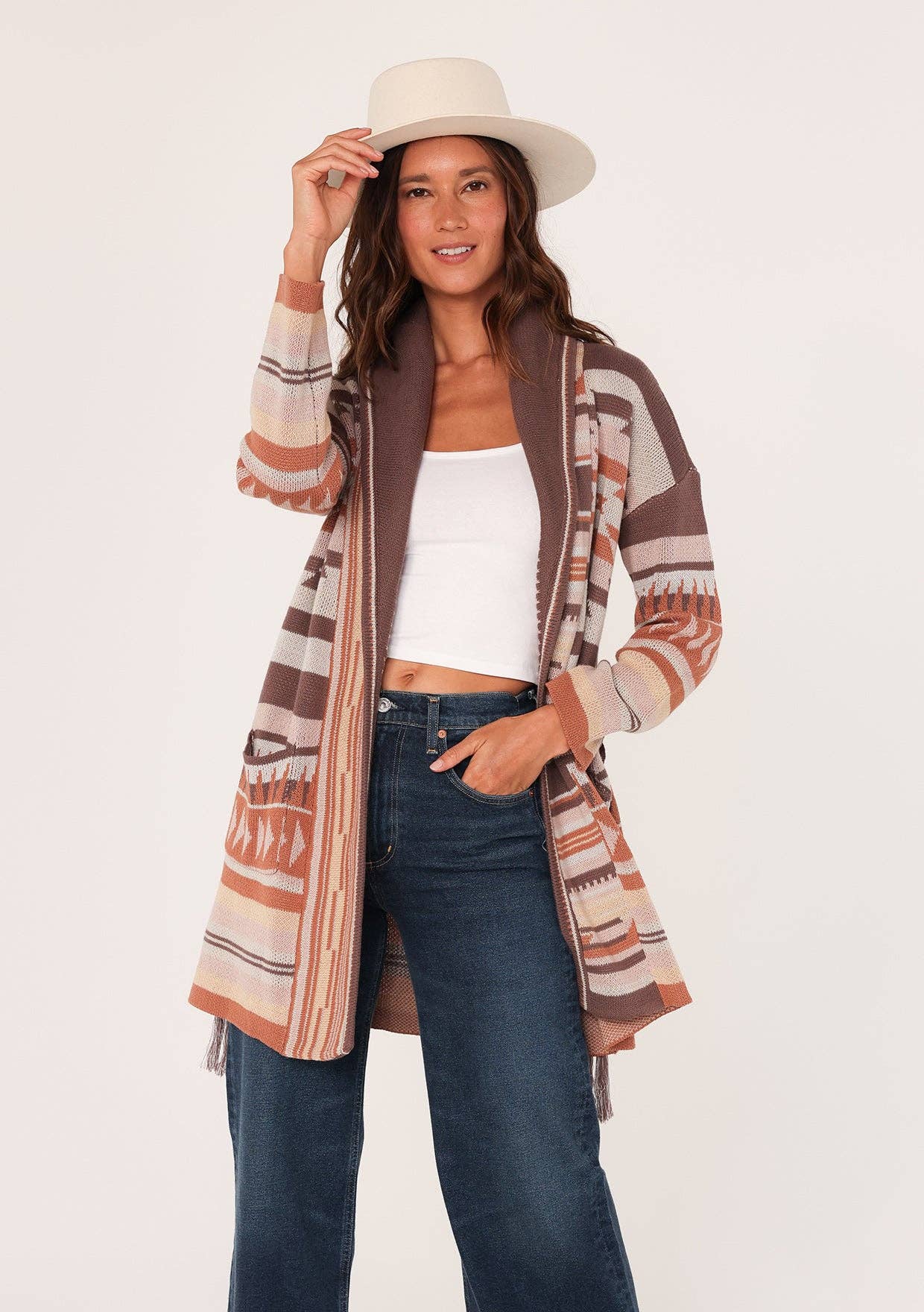 Francis Heritage Jacquard Long Sleeve Wrap Cardigan PREORDER