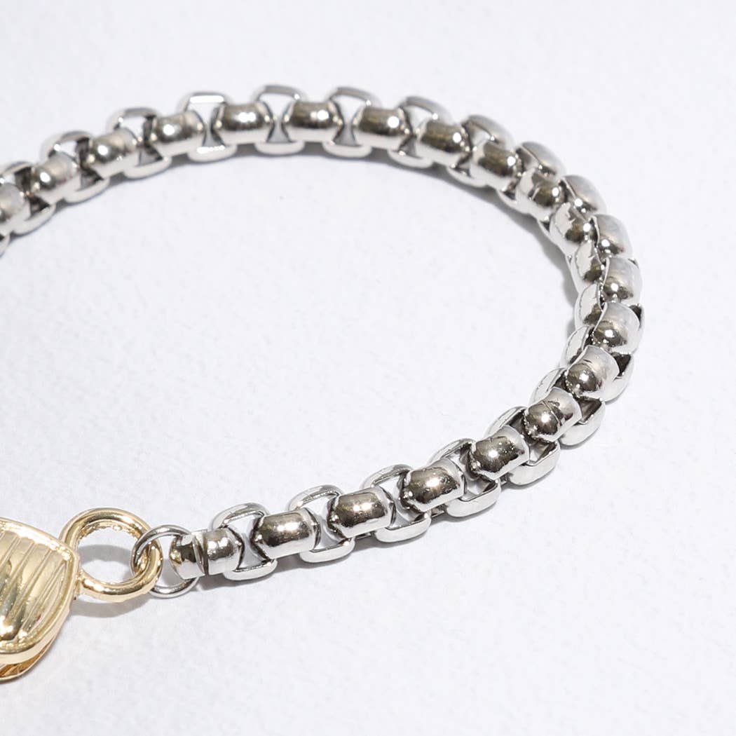 Dee Starburst Two-Toned Chain Design Bracelet