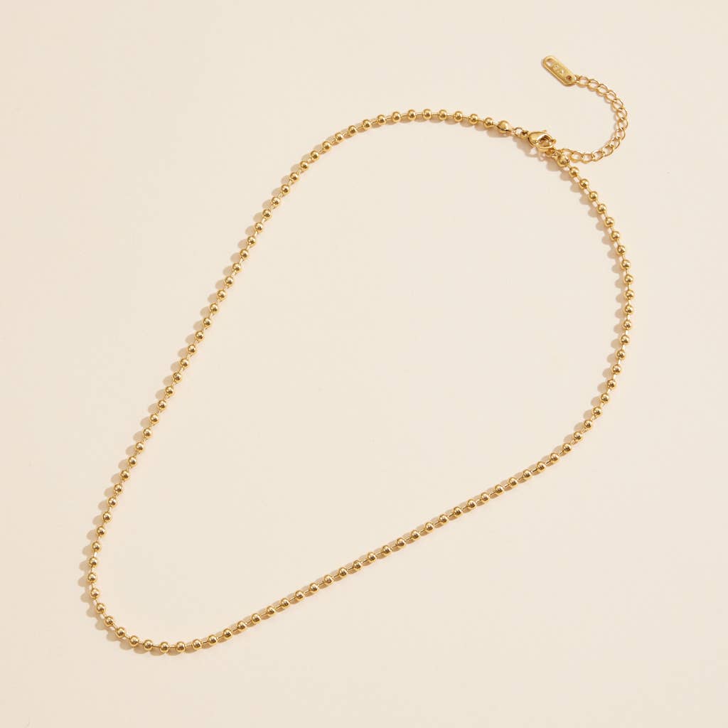 Henry Beaded 18K Gold Dip Stainless Steel Necklace