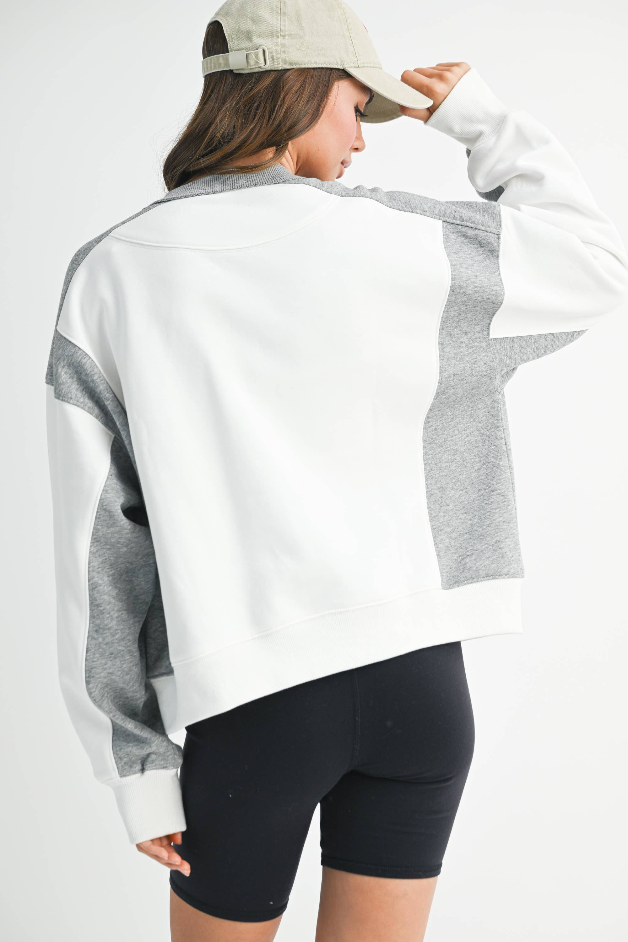 Tia Colorblock Terry Pullover Top FINAL SALE