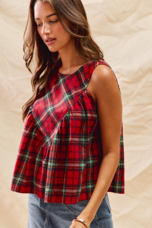 Rudolph Plaid Tank Top