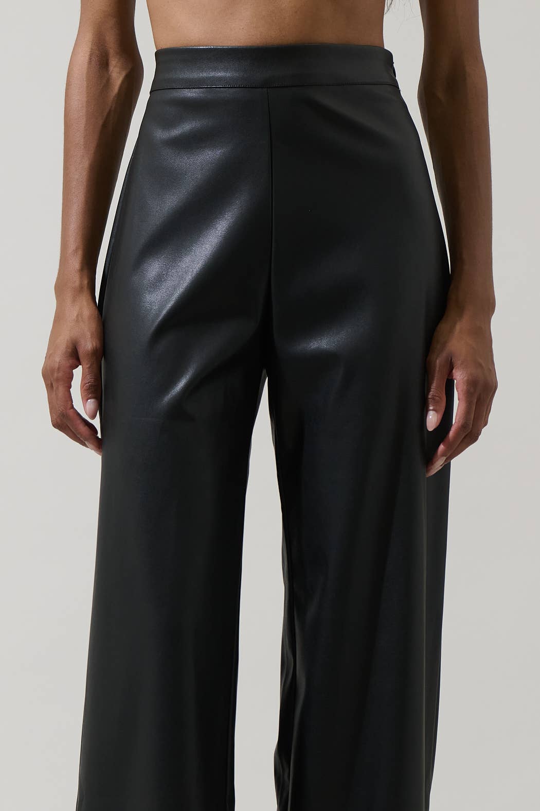 Anisa Faux Leather Wide Leg Pants