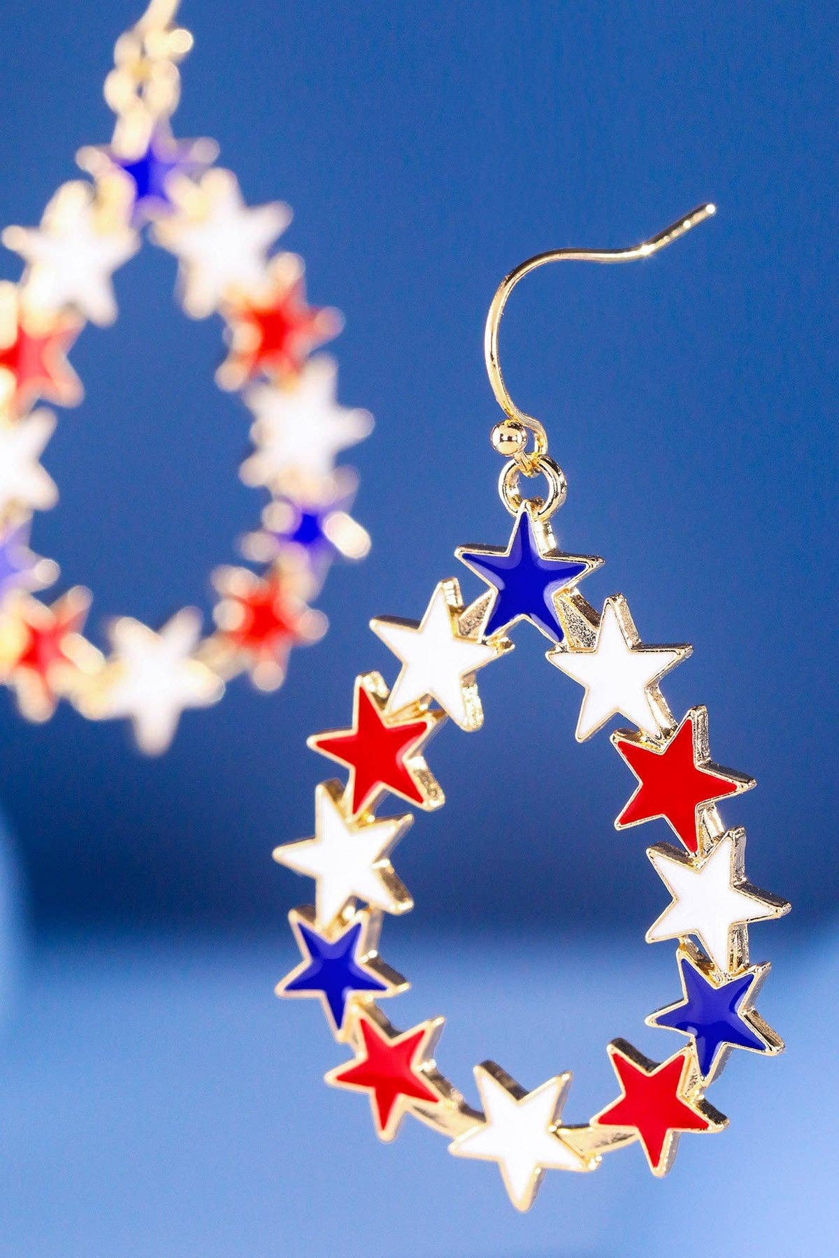 USA Star Teardrop Earrings