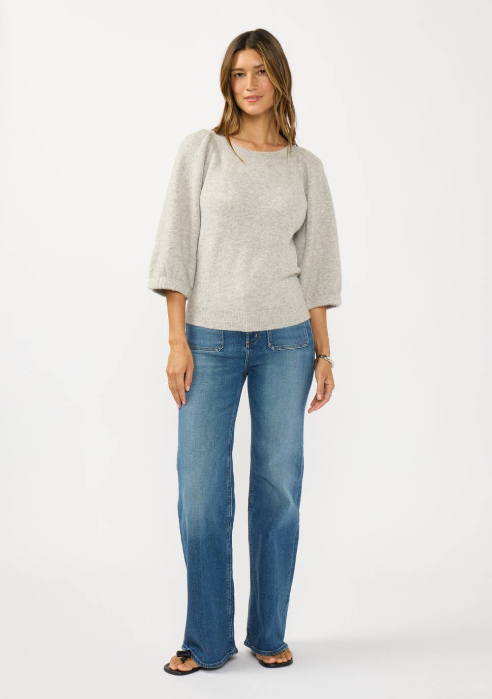 Flint Crewneck Puff Sleeve Sweater Top PREORDER