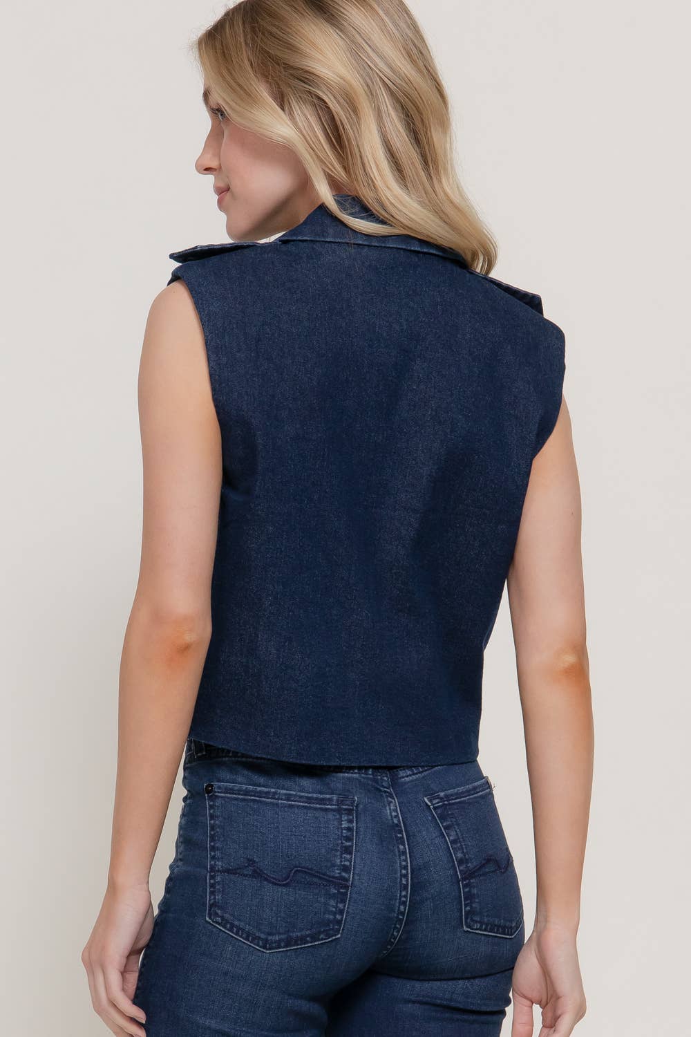Diane Lapel Collar Denim Vest