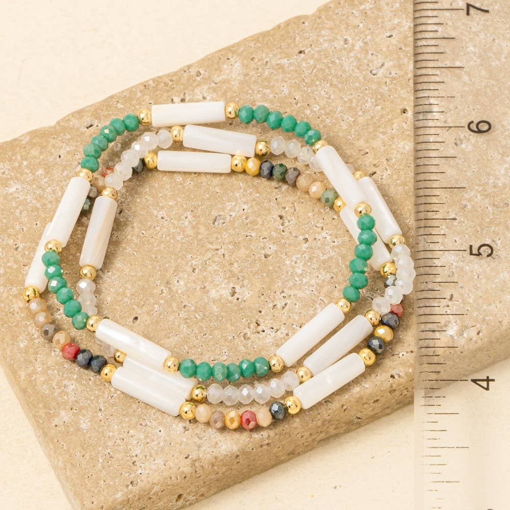 Ramona Assorted Beaded Bar Bracelet 3 Set