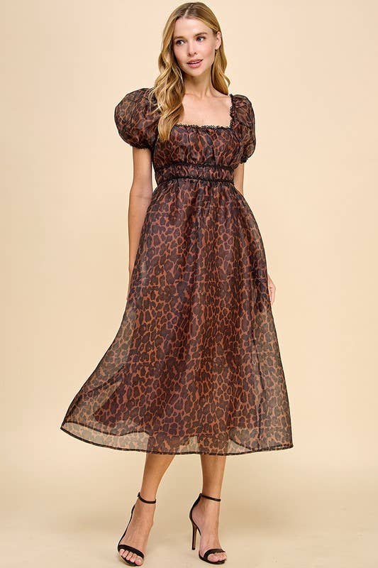Hannah Animal Print Midi Dress FINAL SALE