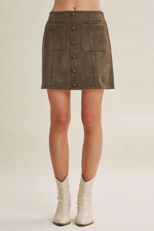 Kelli Faux Suede Mini Skirt