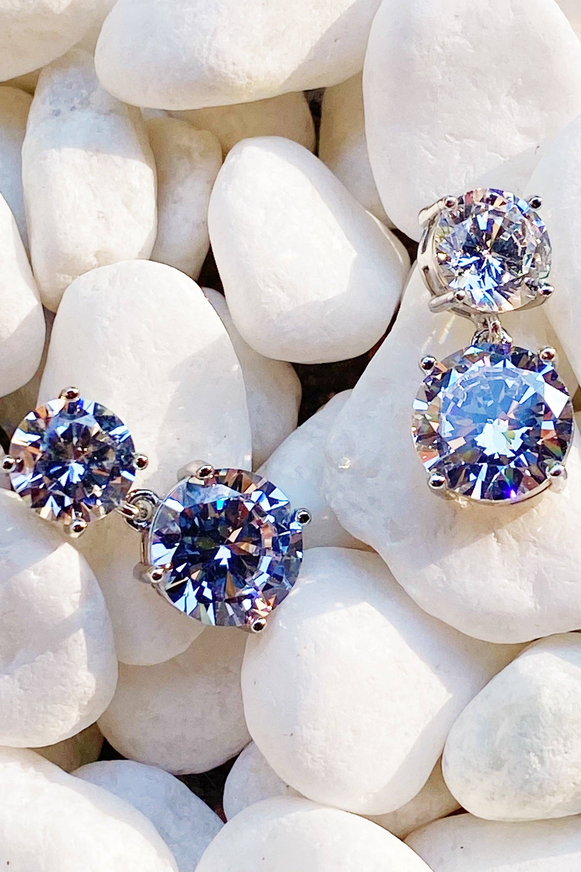 Delany Double Diamond Dangle Earrings