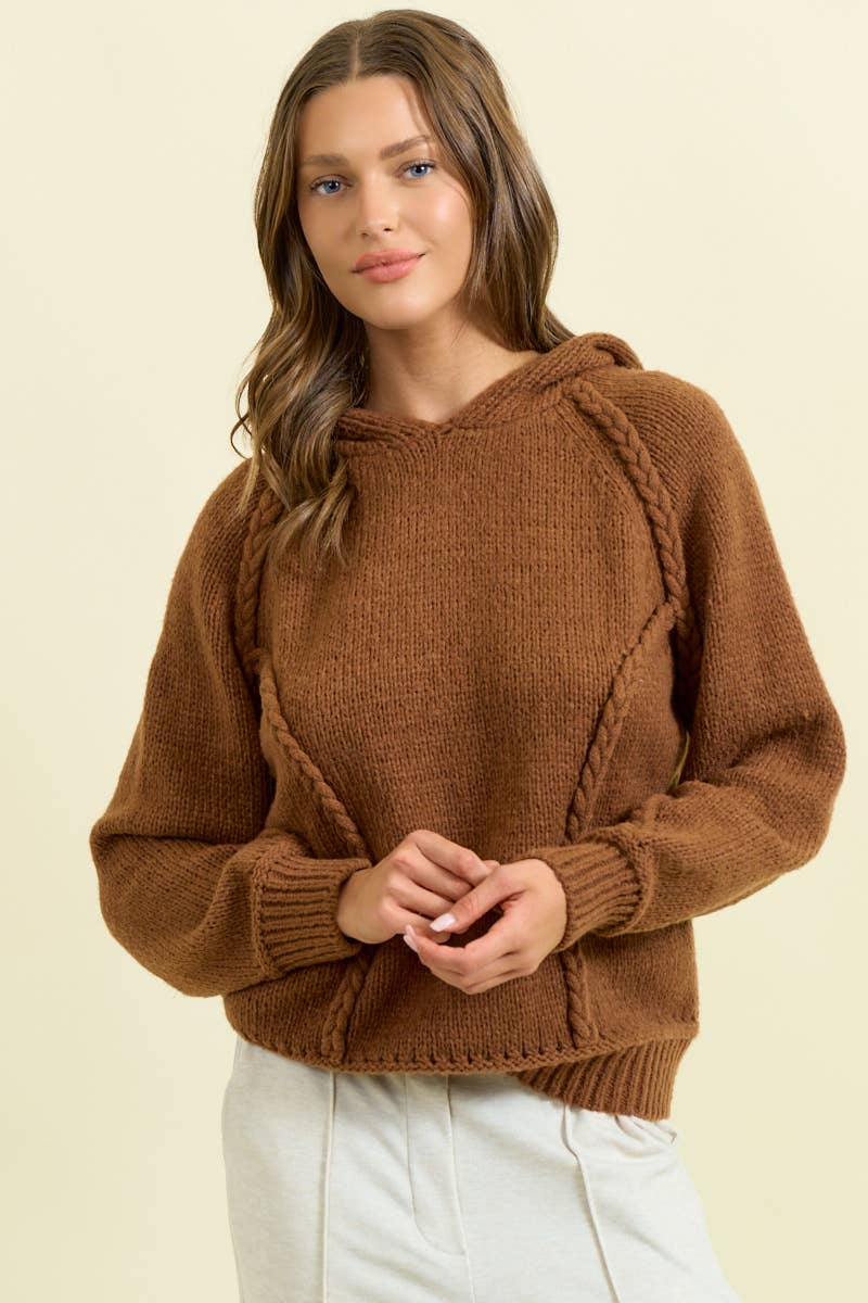 Gayte Braided Hooded Sweater -In stores 10/10!