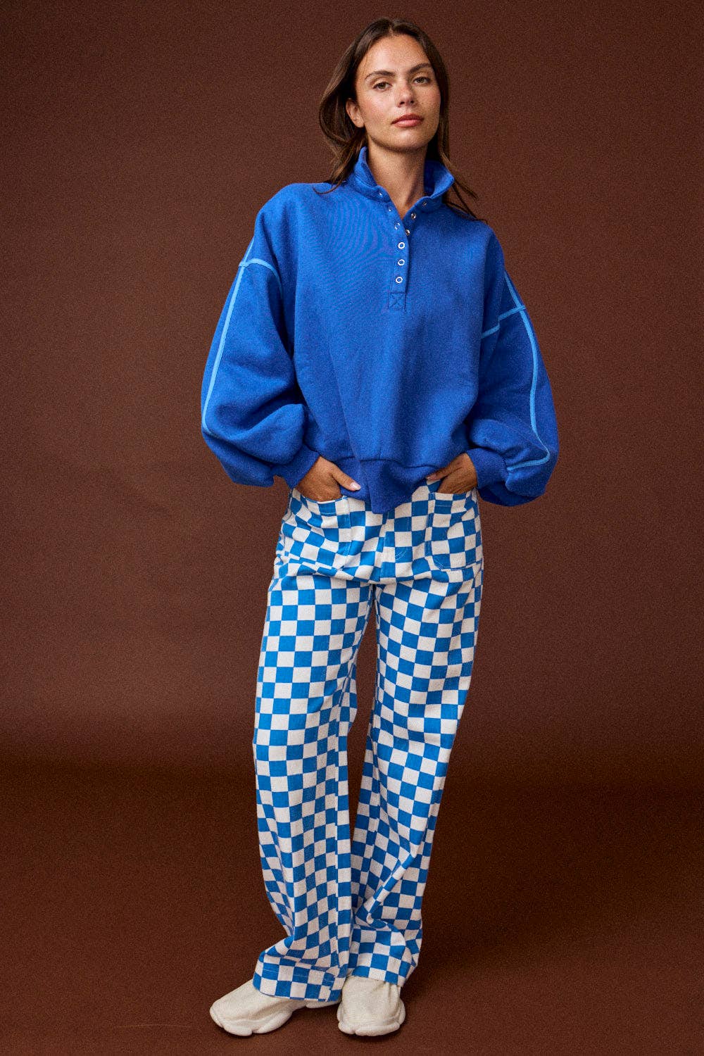 Alexa Contrast Piping Pullover