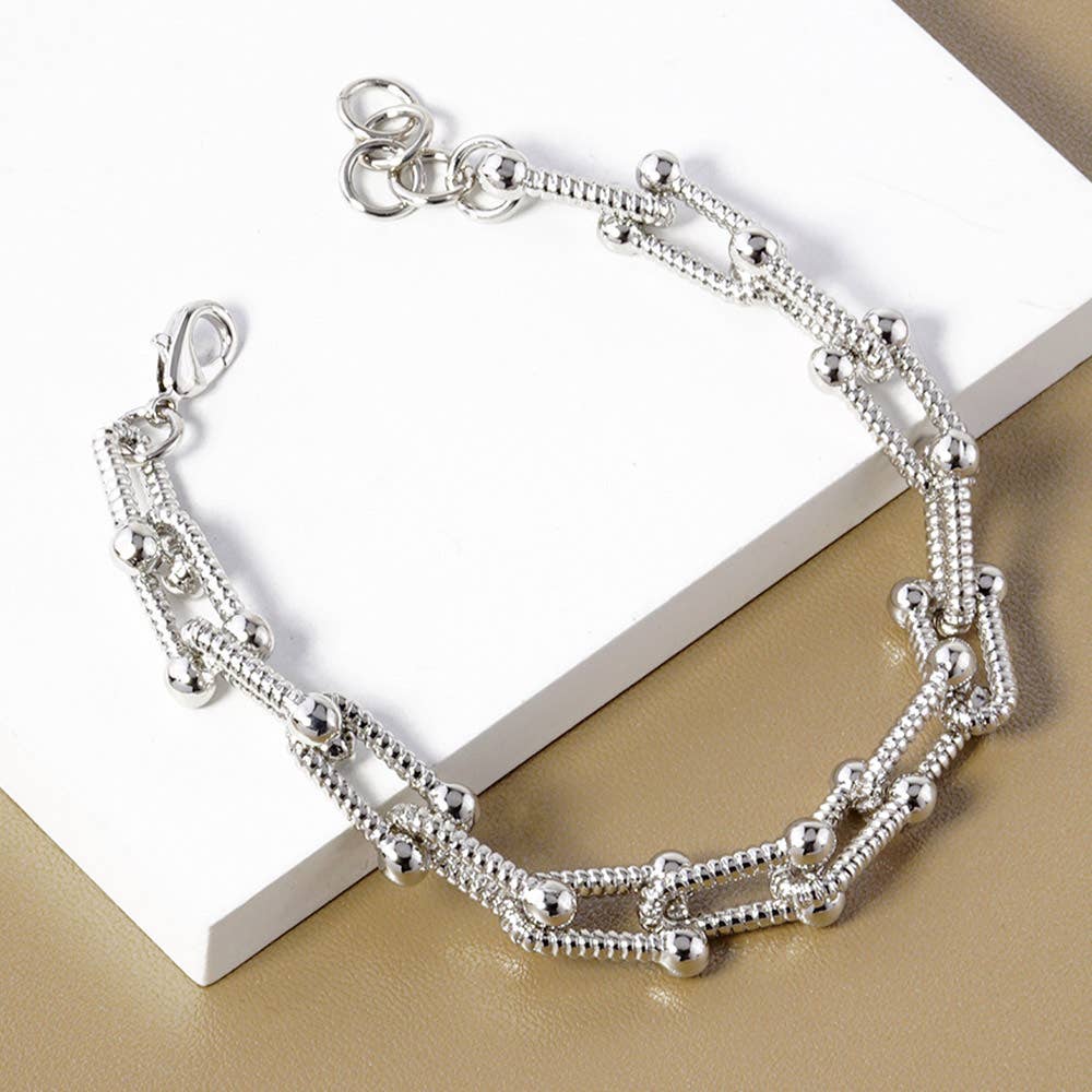 Fio Textured Metal Chain Bracelet