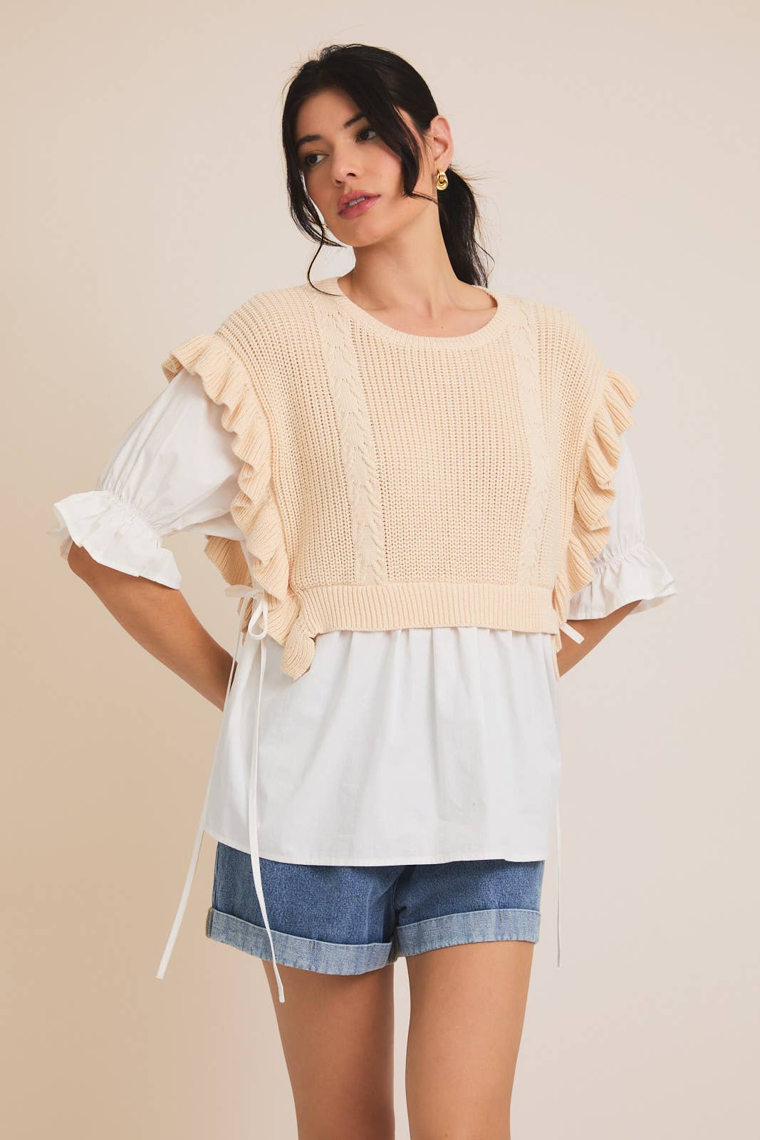Rory Mixed Knit Top FINAL SALE