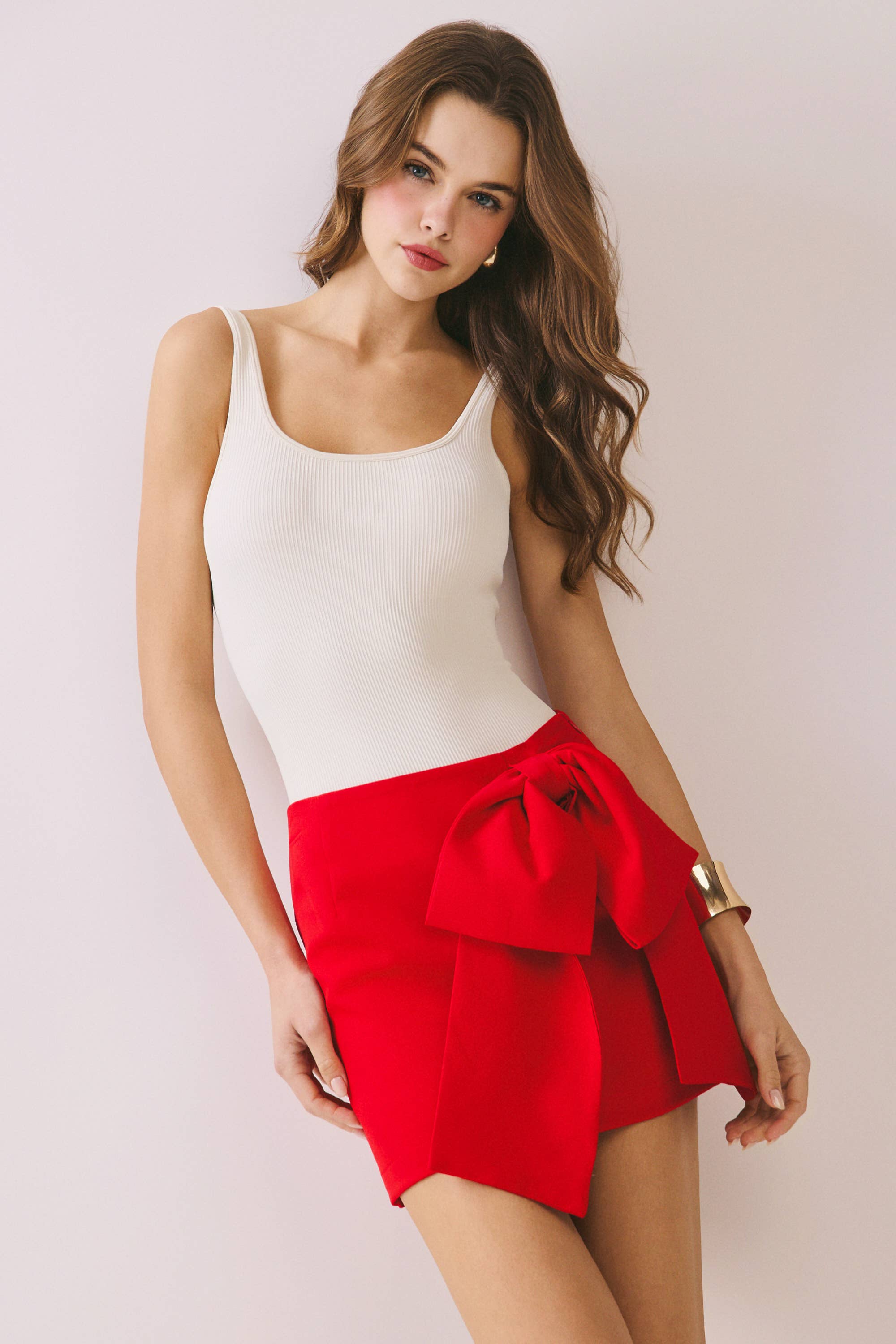 Brody High Waist Bow Detail Skort Skirt FINAL SALE