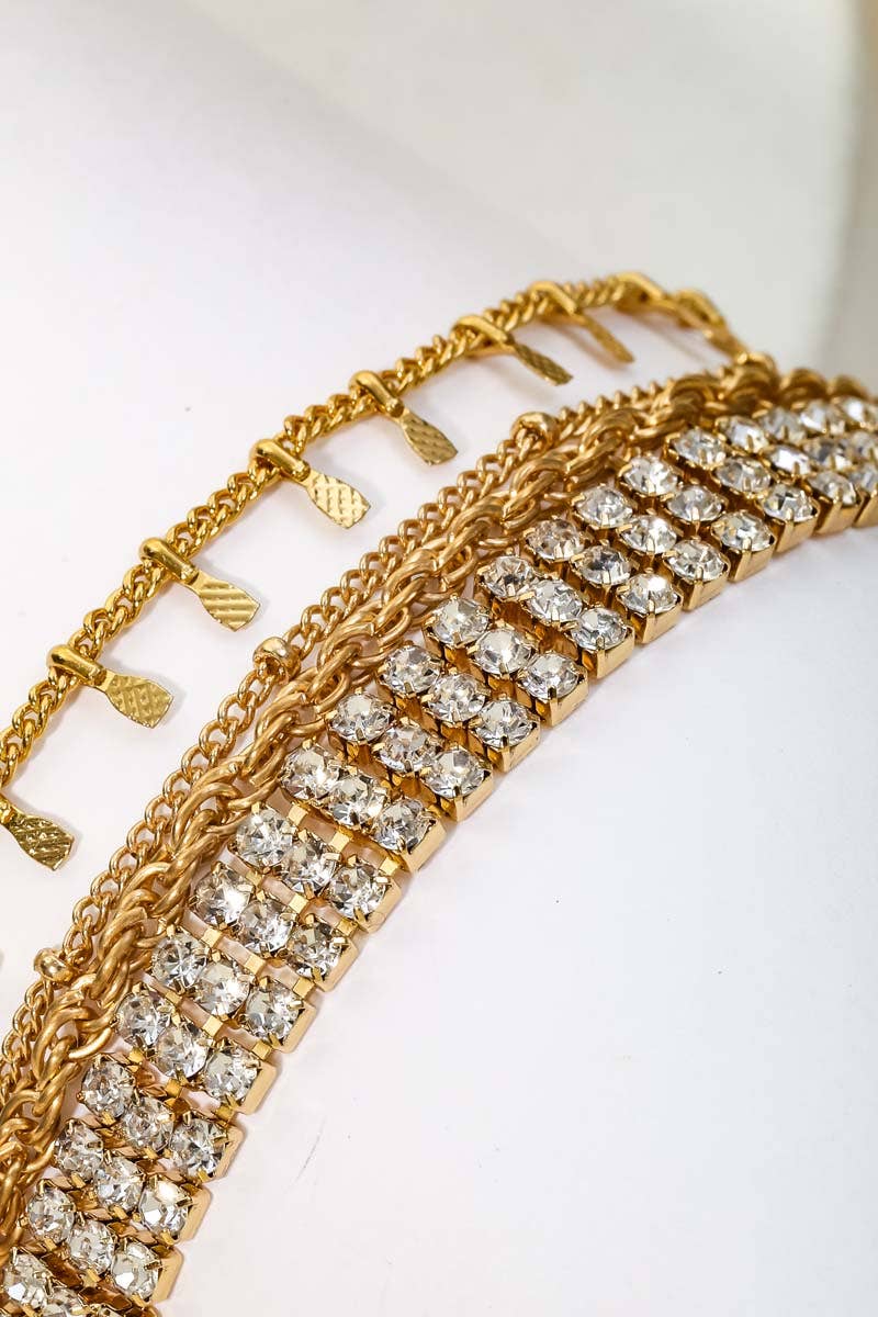 Finni Dainty Rhinestone Bracelet Set