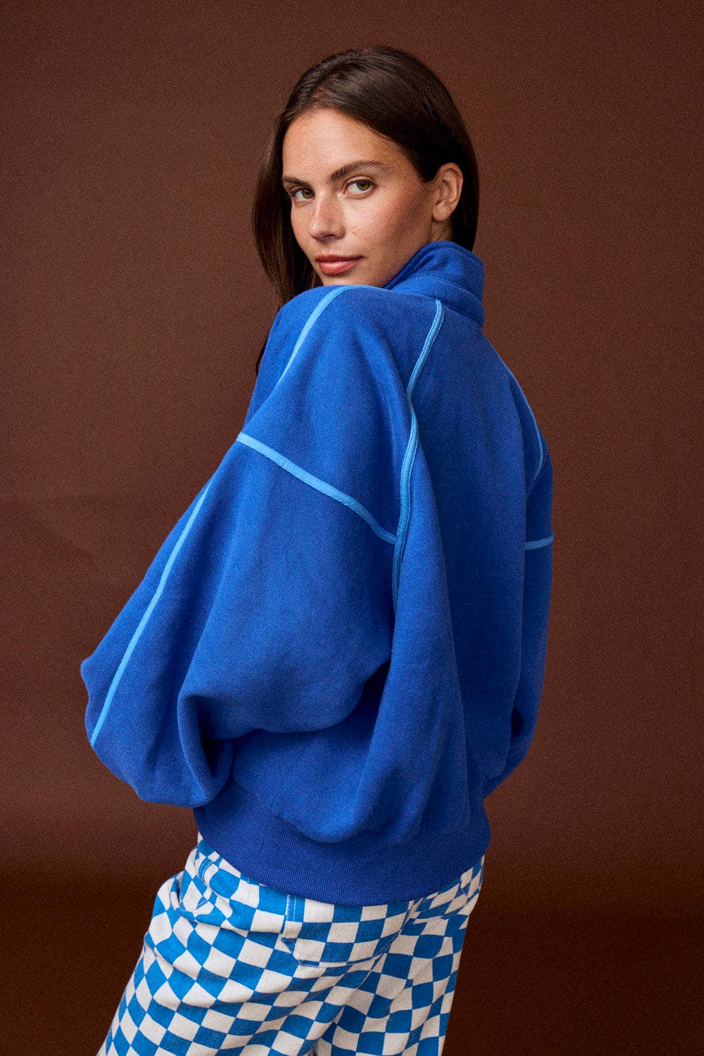 Alexa Contrast Piping Pullover