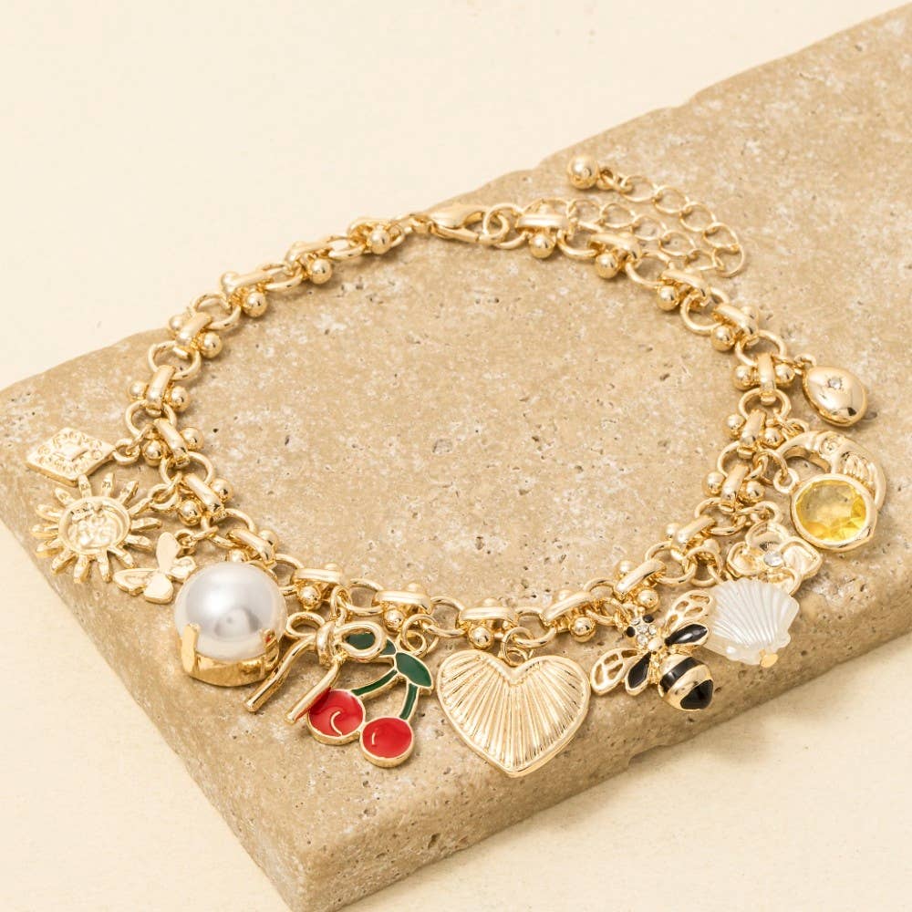 Vipp Assorted Charms Intricate Chain Bracelet
