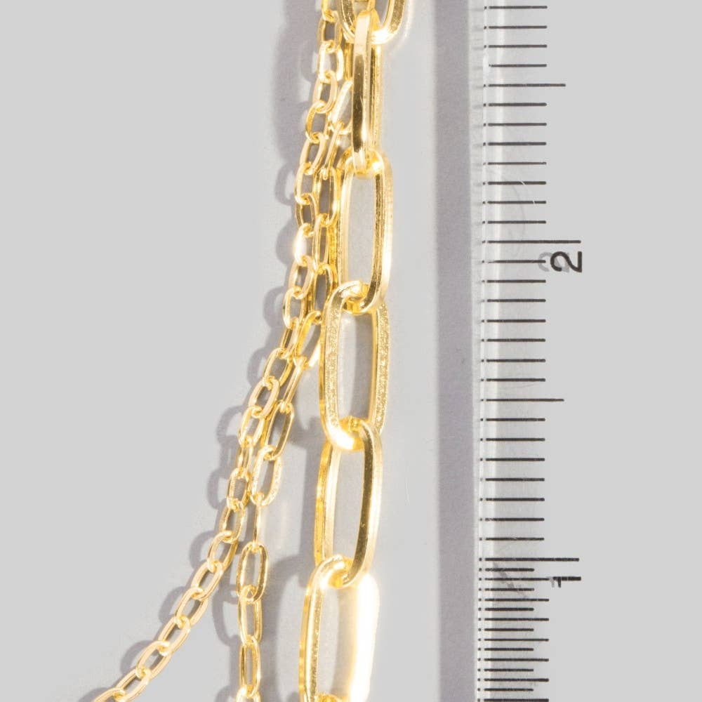 Abigail Triple Oval Chain Link Necklace