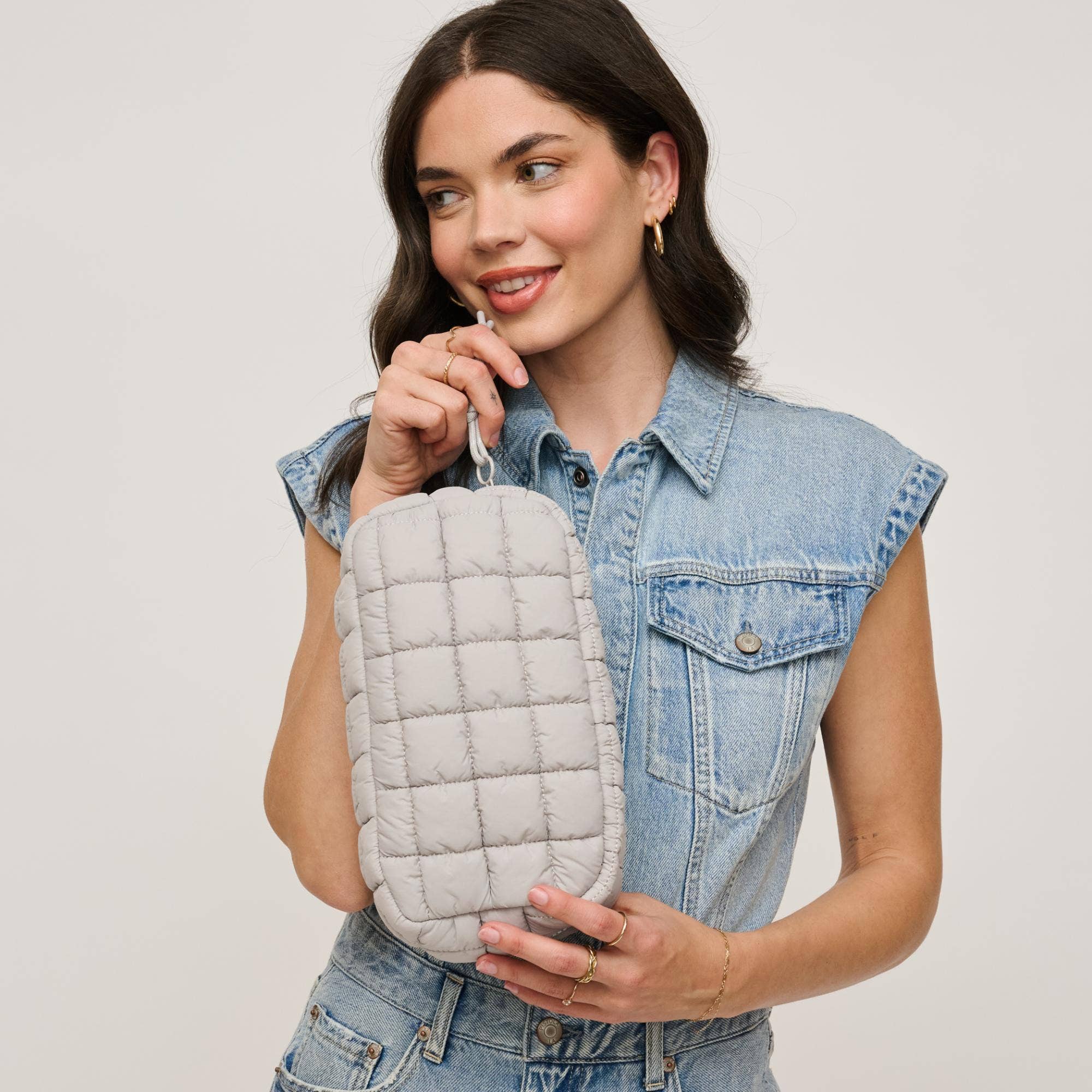 Cloud Nine - Quilted Puffer Nylon Cosmetic Pouch (4 Colors!)