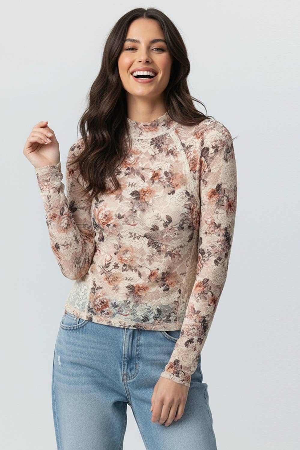 Fifi Floral Mesh Lace Top