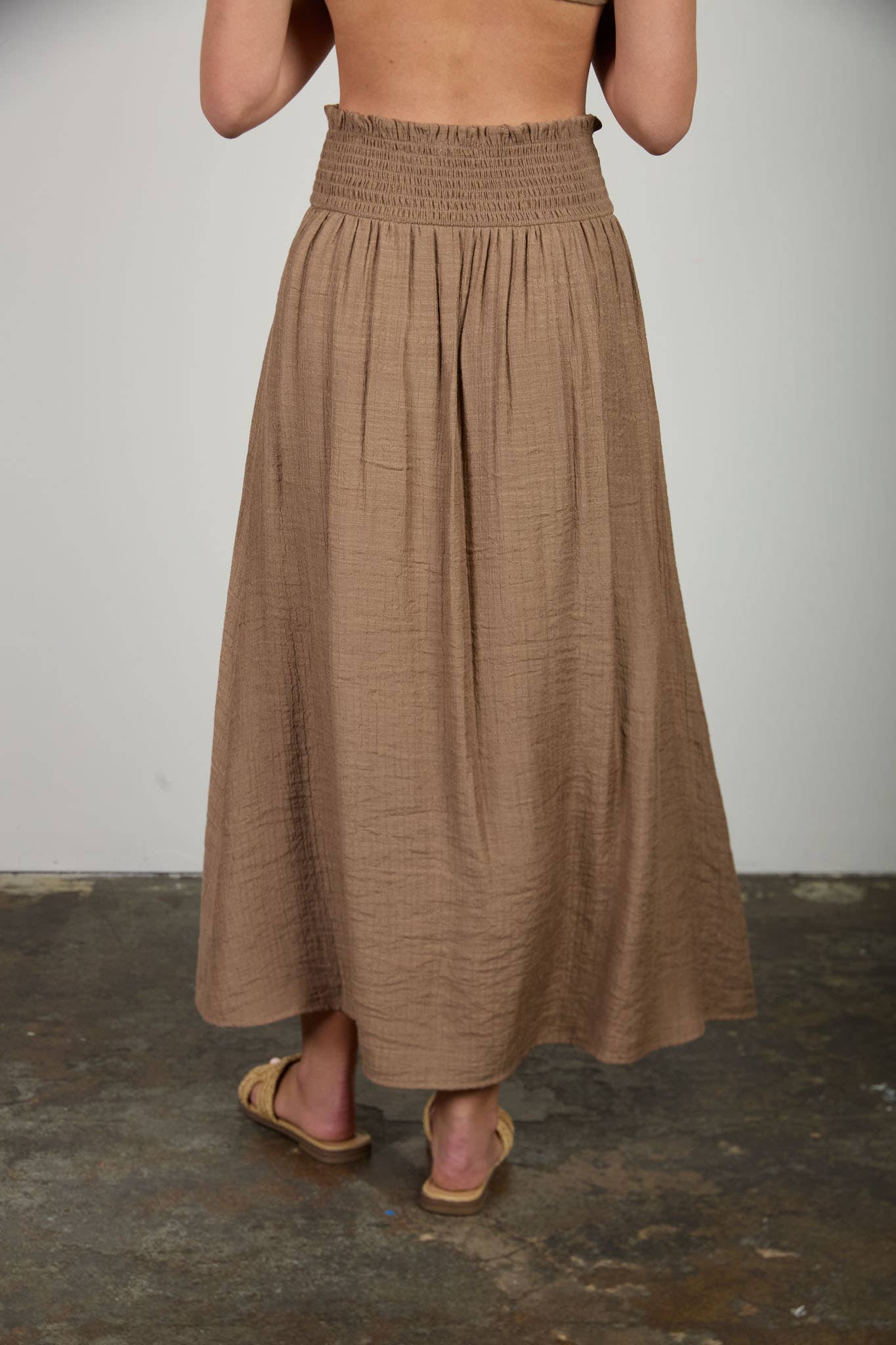 Starla Smocked Waist Midi Skirt
