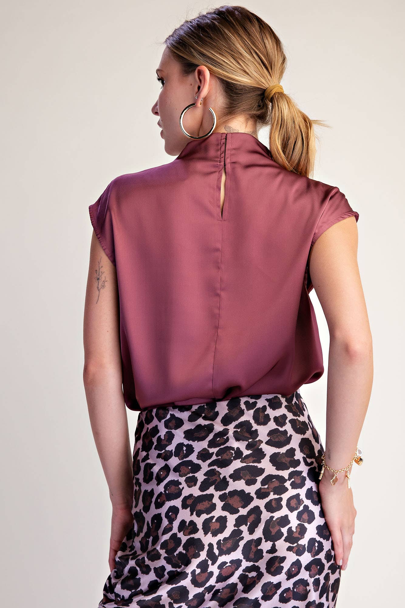 Channing Cowl Neck Sleeveless Satin Top