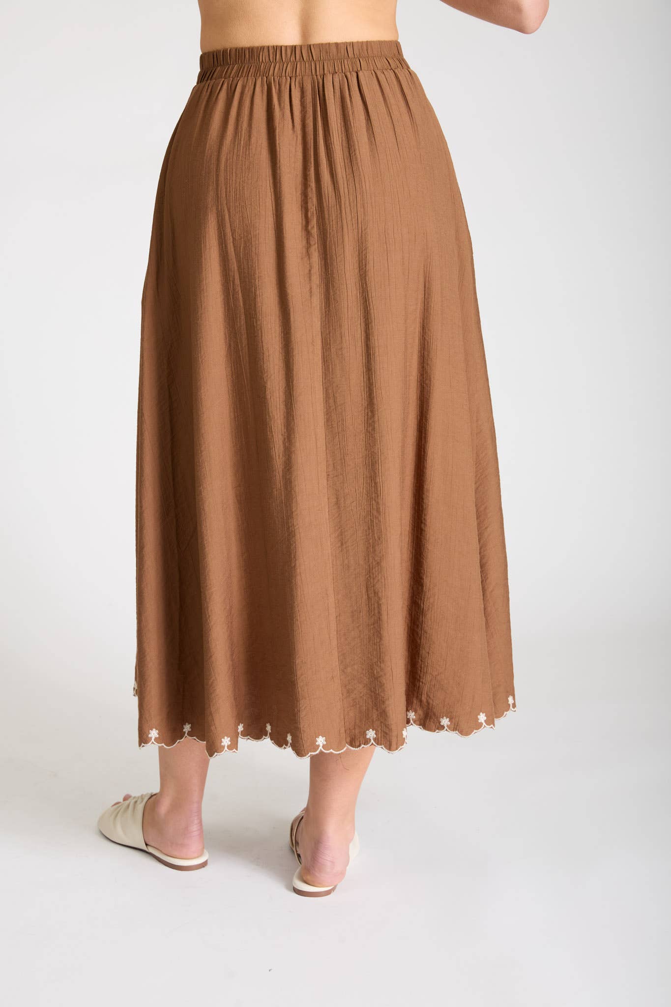 Guligan Bird Embroidered Midi Skirt