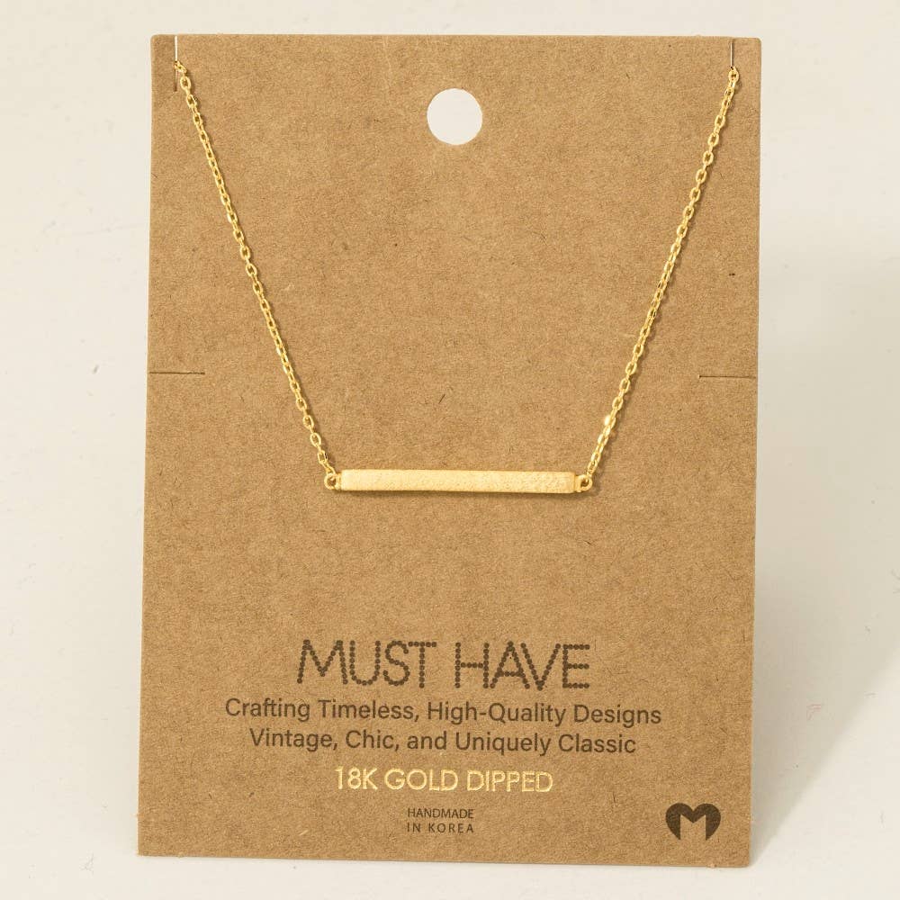 Arton Gold Dipped Thin Bar Pendant Necklace (2 Colors!)