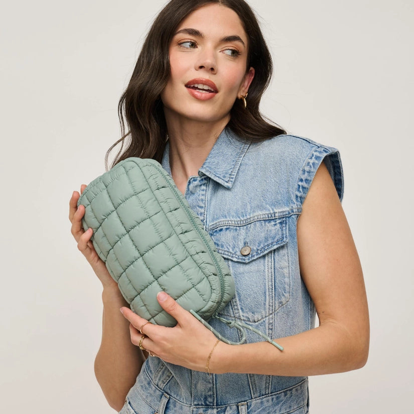 Cloud Nine - Quilted Puffer Nylon Cosmetic Pouch (4 Colors!)