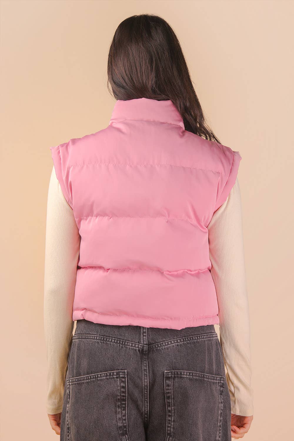 Voy Mock Neck Casual Puffer Vest FINAL SALE