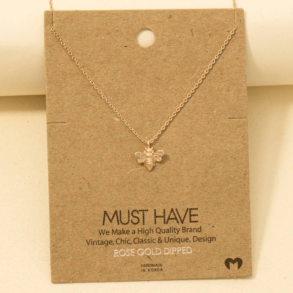 Aka Gold Dipped Mini Bee Pendant Necklace