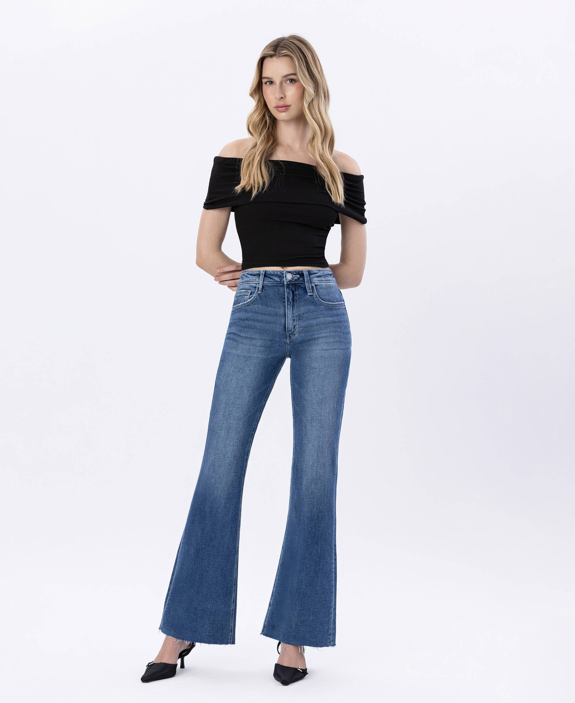 Vervet Toya High Rise Relaxed Flare Jeans
