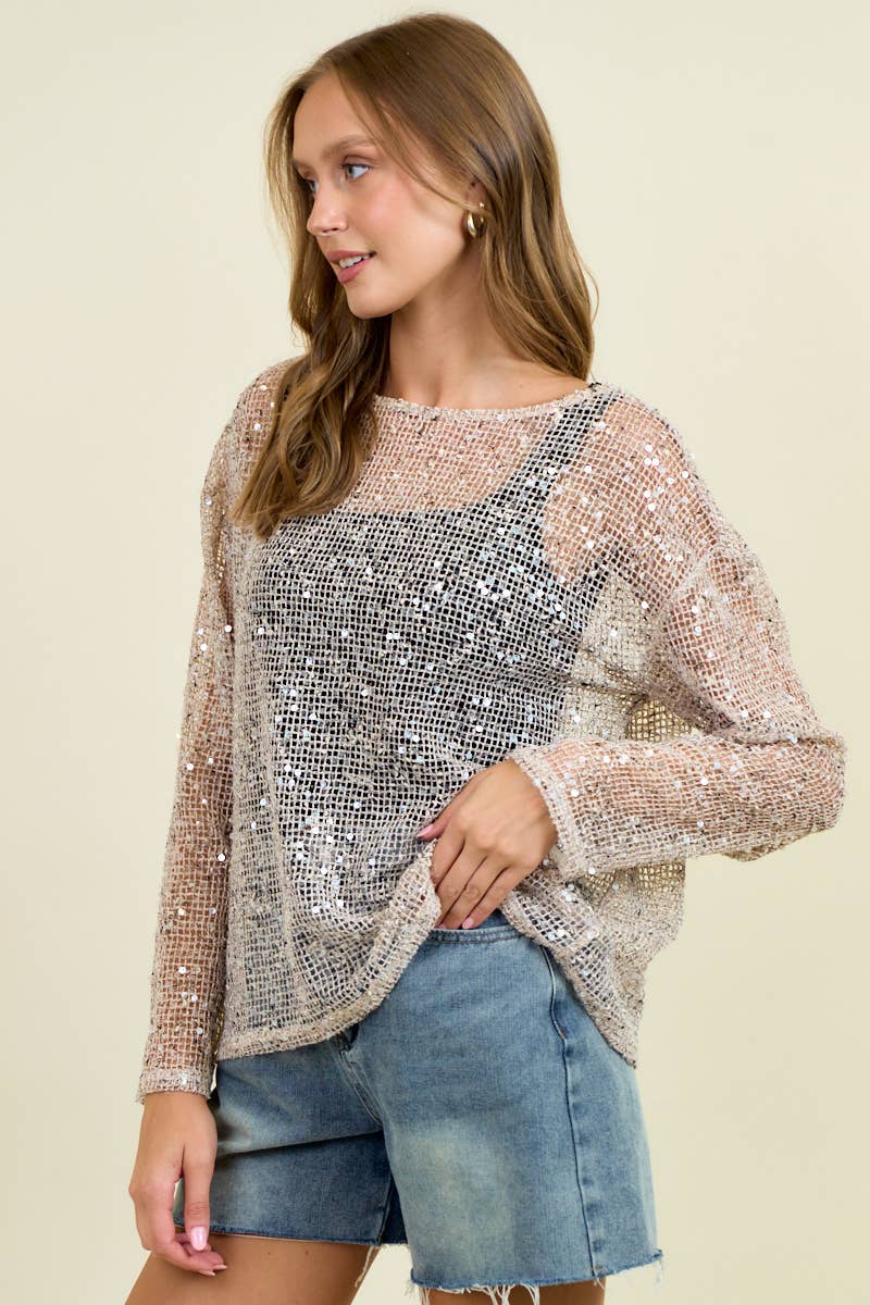 Glibb Sequin Knit Sweater -In stores 10/10!