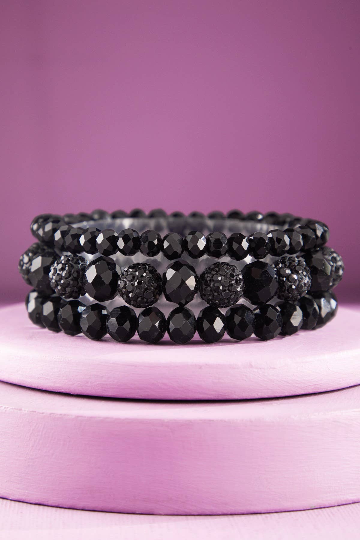 Franks Stackable 3 Set Glass Beaded Bracelet (3 Colors!)