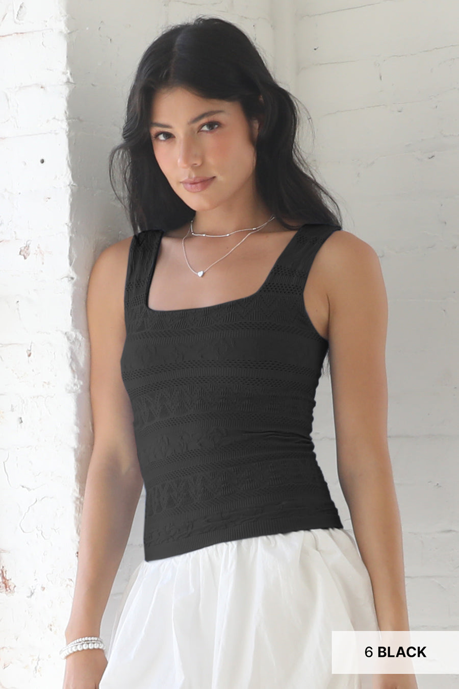 NIKIBIKI Lace Texture Tank (2 Colors!)