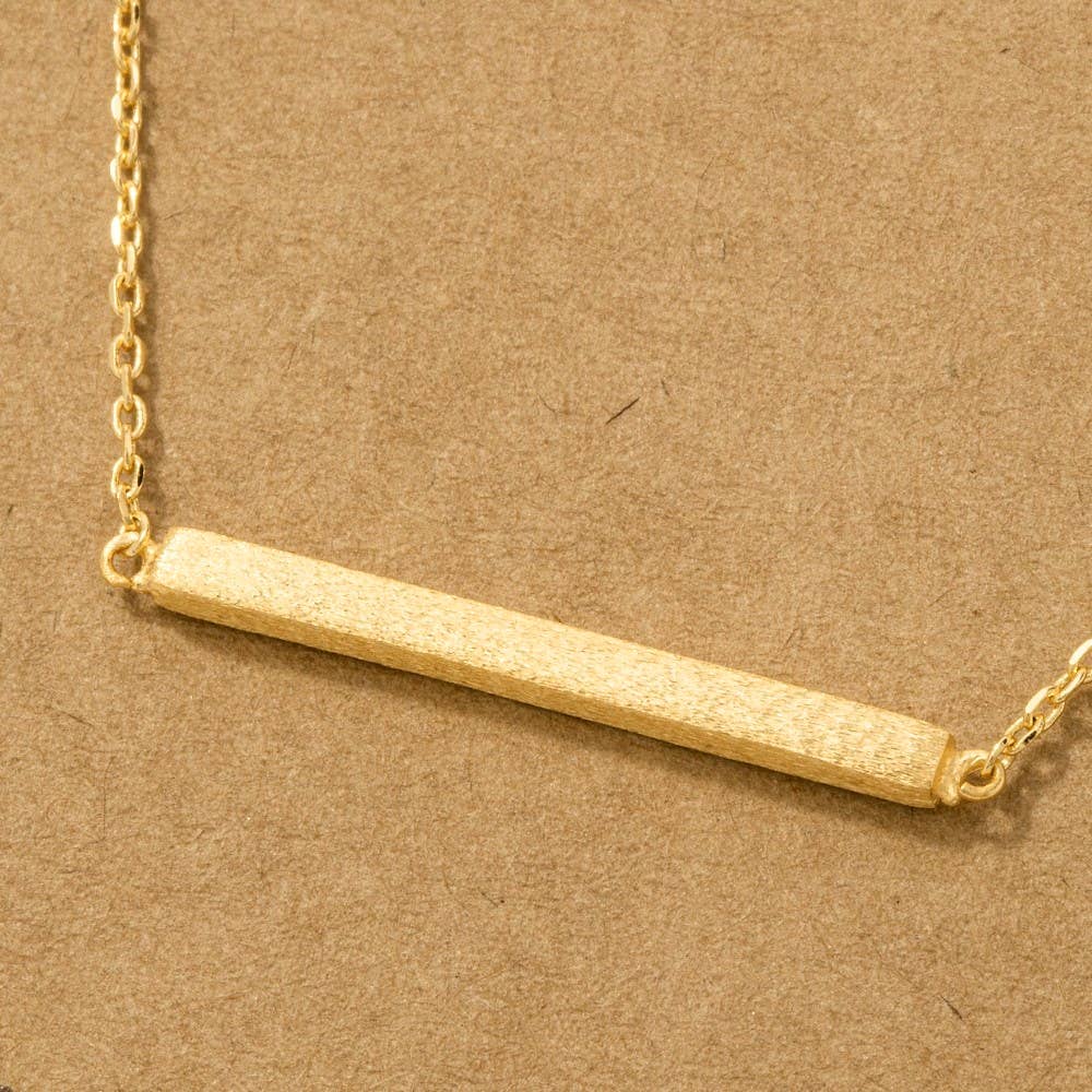 Arton Gold Dipped Thin Bar Pendant Necklace (2 Colors!)