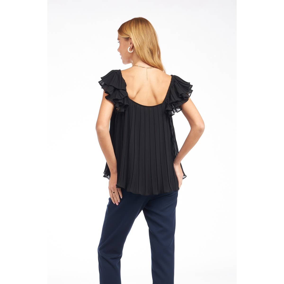 Beggs Double Pleated Line Blouse