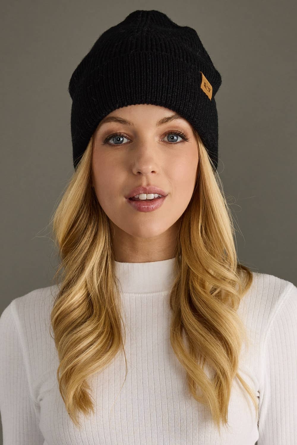 Warren Black Knit Beanie
