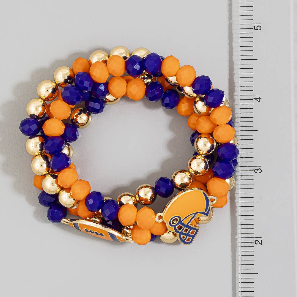 Smenton Enamel Football Charm Crystal Bead Bracelet