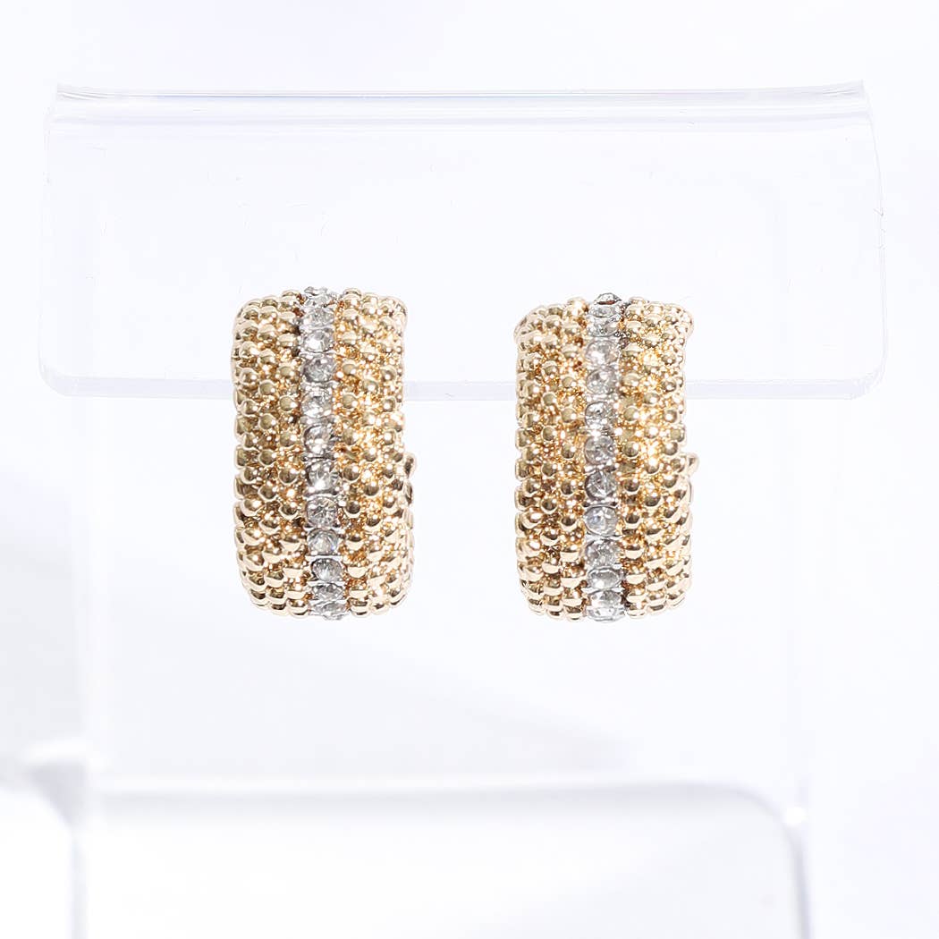 Nera Multi-Toned Wide Half Hoop Post Earrings