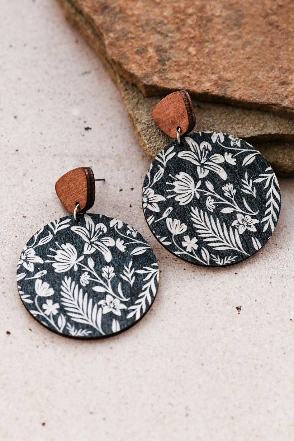 Artie Boho Painted Wood Drop Earrings