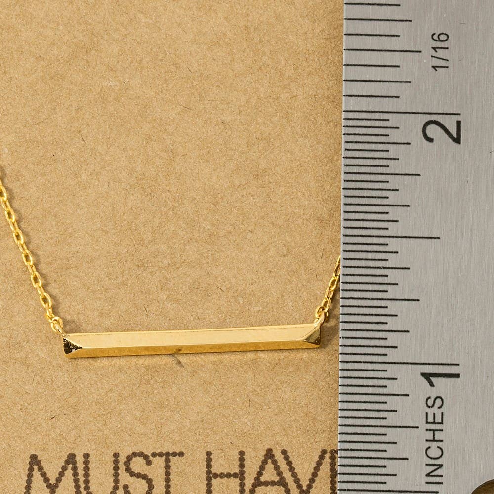 Stifler Dainty Minimal Gold Bar Pendant Necklace