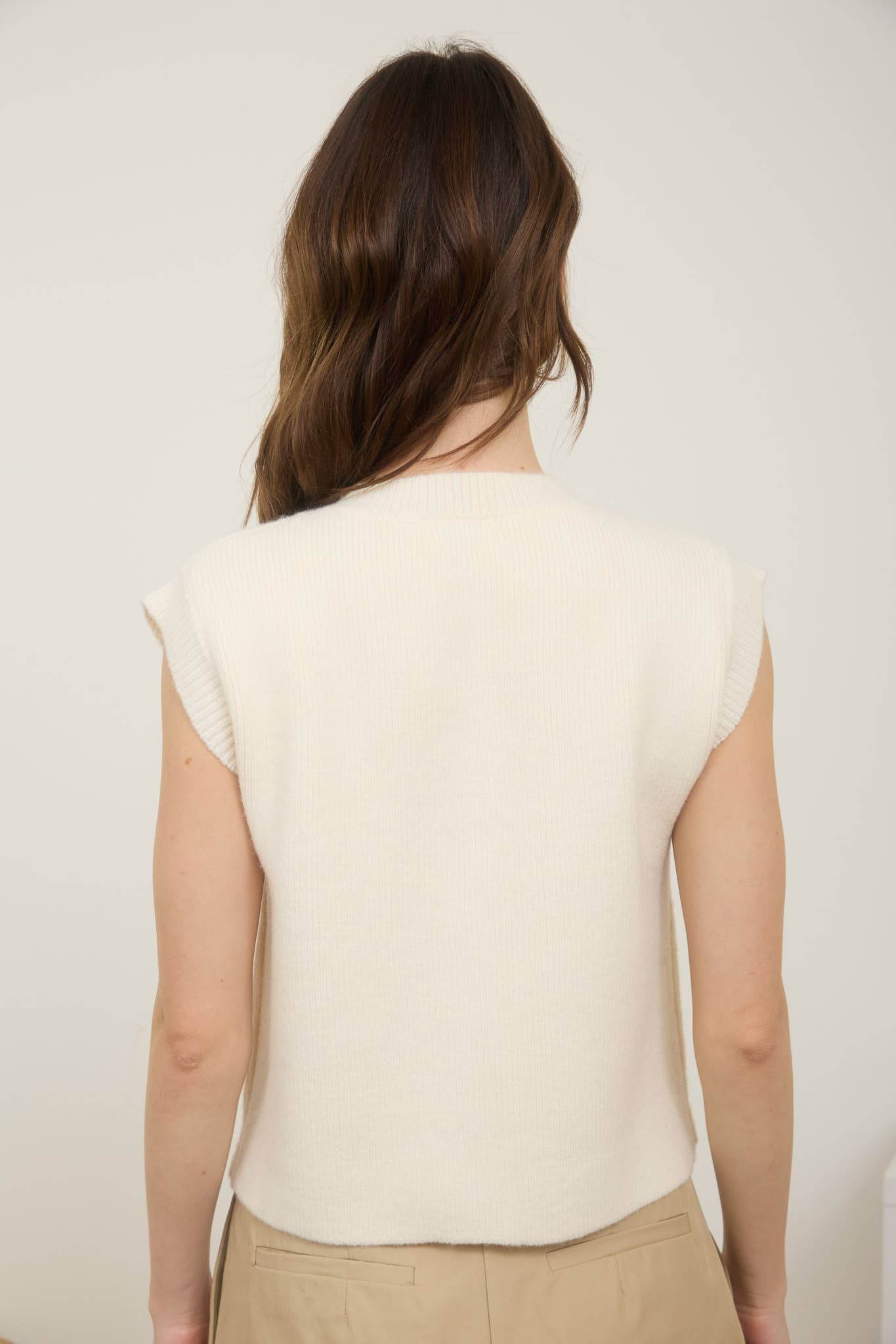Suzie Button Cream Knit Tank