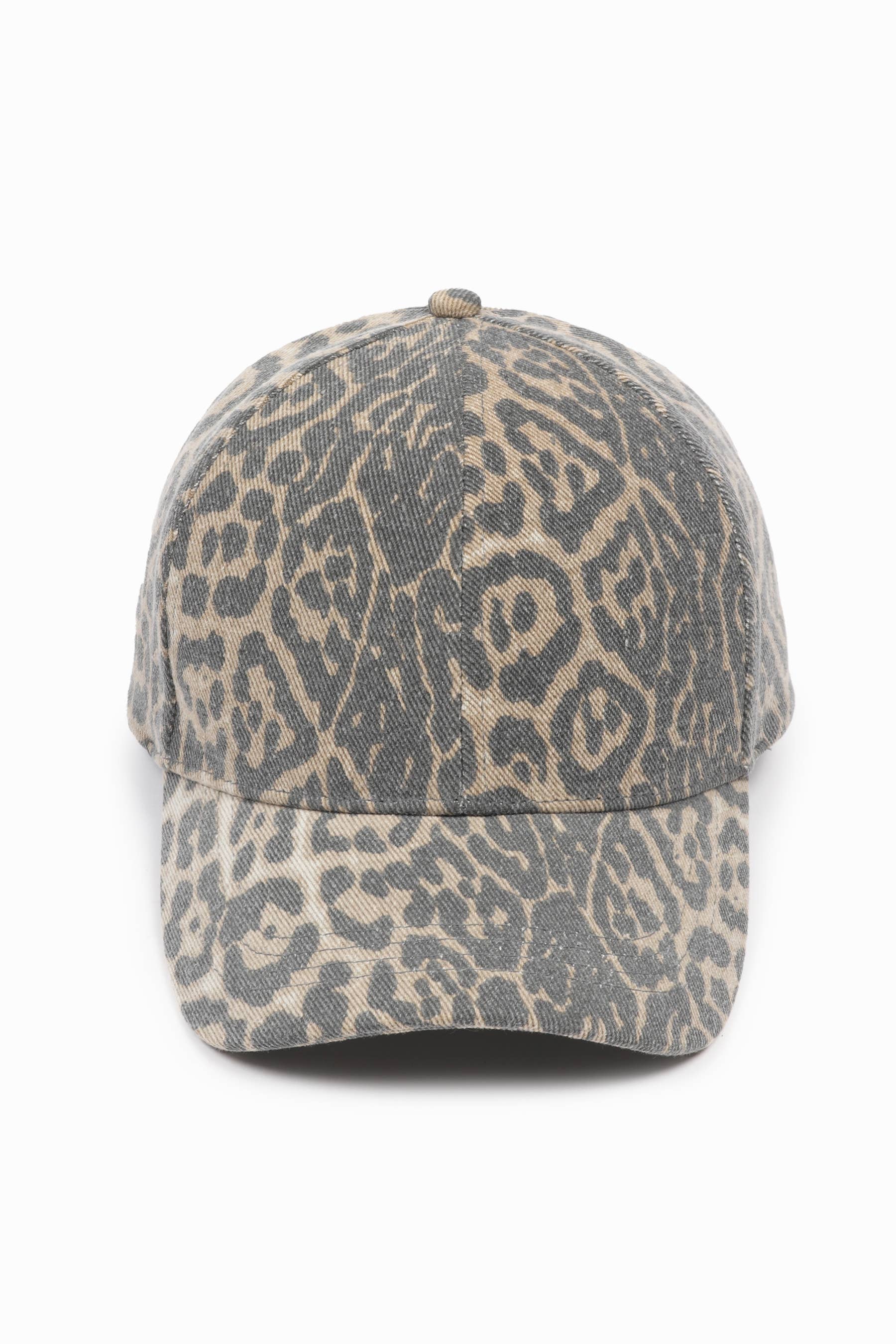 Abe Washed Leopard Print Trucker Hat